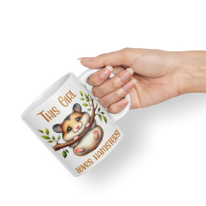 This Girl Loves Hamster Joke sarkasm Sarcastic Ceramic Coloured Mug Cup for Tea Coffee Hot Brew 330ml 11Oz Gift