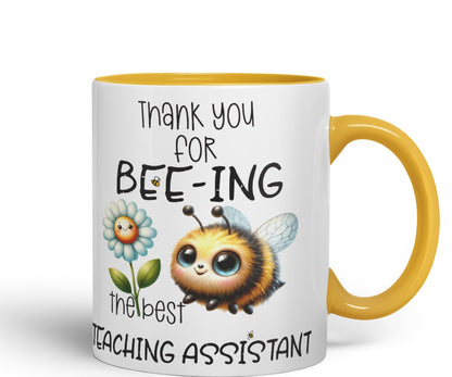 Teaching Assistant Thank You for Bee-ing The best teacher Ceramic Coloured Mug Cup for Tea Coffee Hot brew 330ml 11Oz
