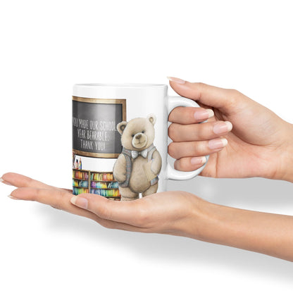 Vixar Teddy Bear Mr Teacher Gift Men Ceramic Mug Coloured Mug Cup Gift end of School Tea Coffee