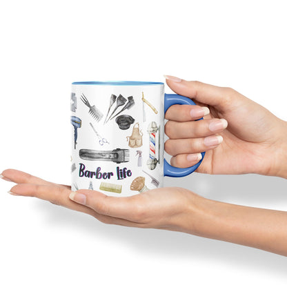 Barber Life hairdresser Ceramic Coloured Mug Cup for Tea Coffee Hot brew 330ml 11Oz Gift