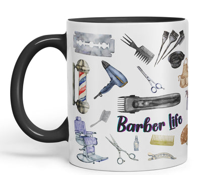 Barber Life hairdresser Ceramic Coloured Mug Cup for Tea Coffee Hot brew 330ml 11Oz Gift