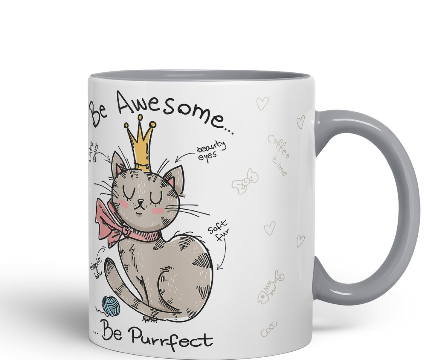 Vixar Be Awesome... Cat Ceramic Coloured Mug Cup Gift Tea Coffee Christmas Office Home Sarcastic Joke