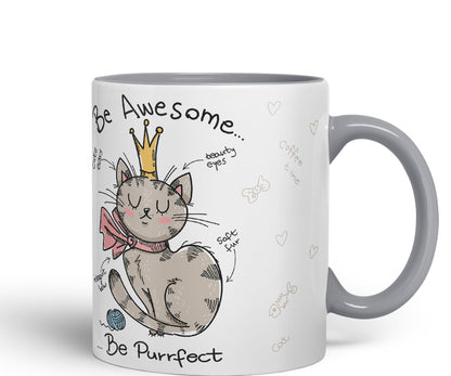 Vixar Be Awesome... Cat Ceramic Coloured Mug Cup Gift Tea Coffee Christmas Office Home Sarcastic Joke
