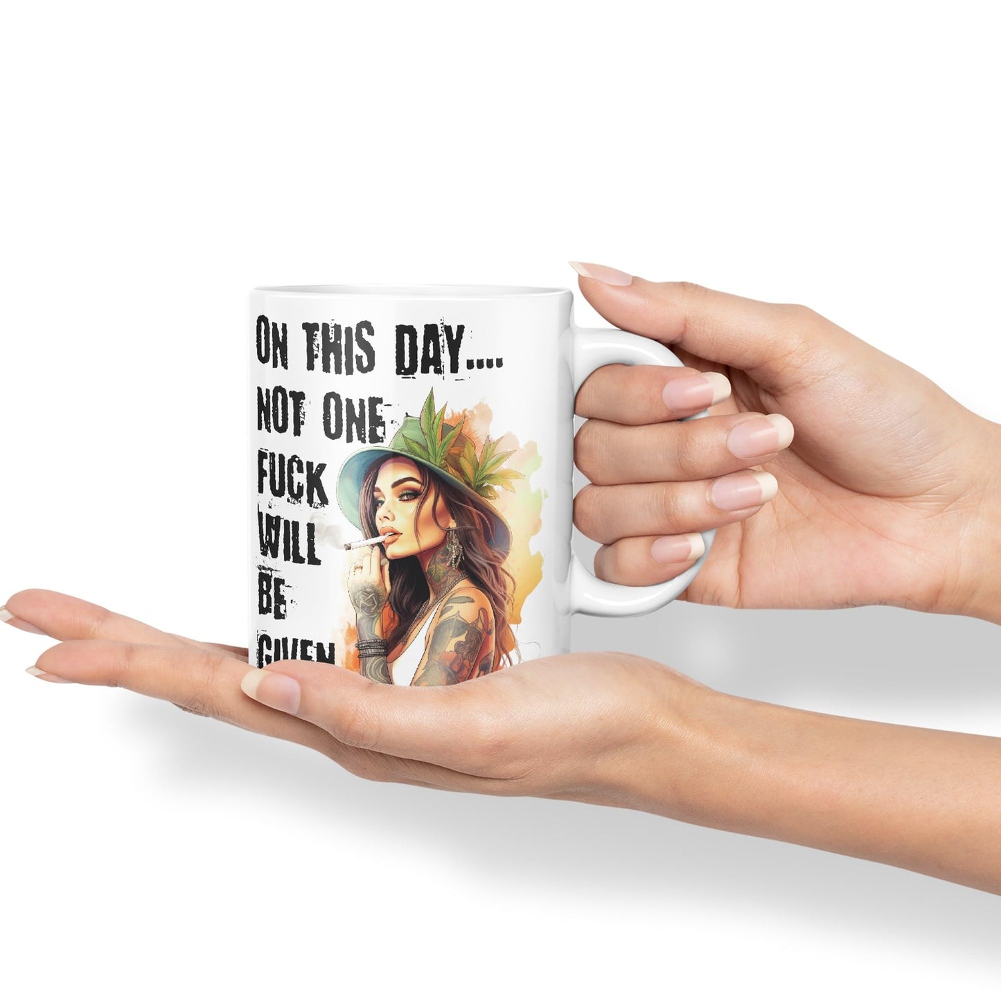 On This Day.. Not one f.. Will be Given Sarcastic Joke Ceramic Coloured Mug Cup for Tea Coffee Hot Brew Gift 330ml 11 OZ