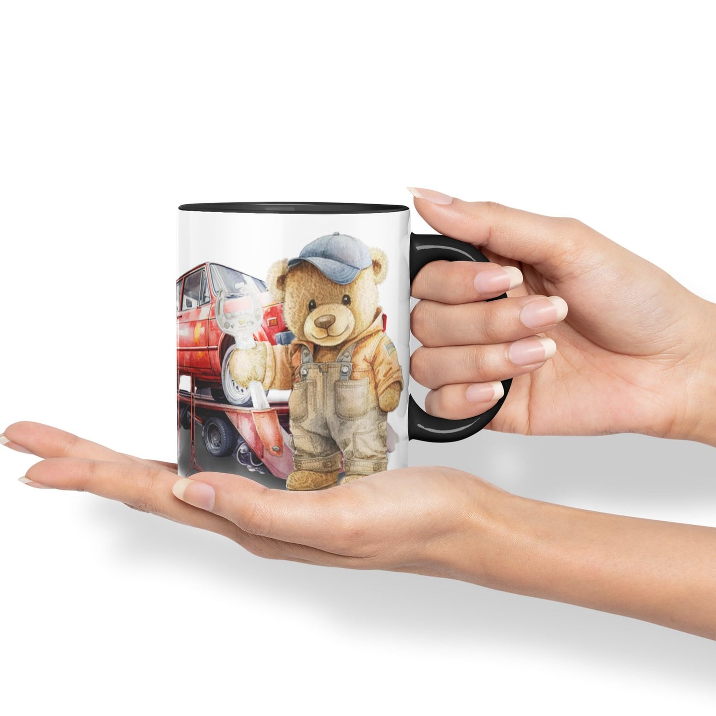 Vixar Teddy Bear Mechanic Ceramic Mug Coloured Mug Cup Gift Birthday Work Office Tea Coffee