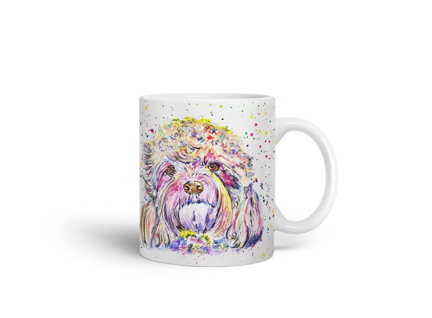 Vixar Cavapoo Puppies Dog Pet Animals Watercolour Art Coloured Mug Cup Gift Birthday Work Office Tea Coffee