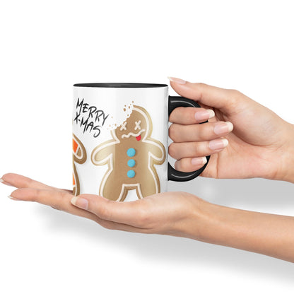 Vixar Gingerbread Man Cake Christmas, Xmas Designs Presents Coloured Ceramic Mug Cup Gift 330ml 11oz Work Office Tea Coffee Gift (CH1)