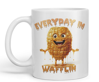 Everyday Im Wafflin, Joke sarkasm Sarcastic Ceramic Coloured Mug Cup for Tea Coffee Hot Brew 330ml 11Oz Gift