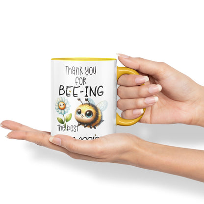 Teaching Assistant Thank You for Bee-ing The best teacher Ceramic Coloured Mug Cup for Tea Coffee Hot brew 330ml 11Oz