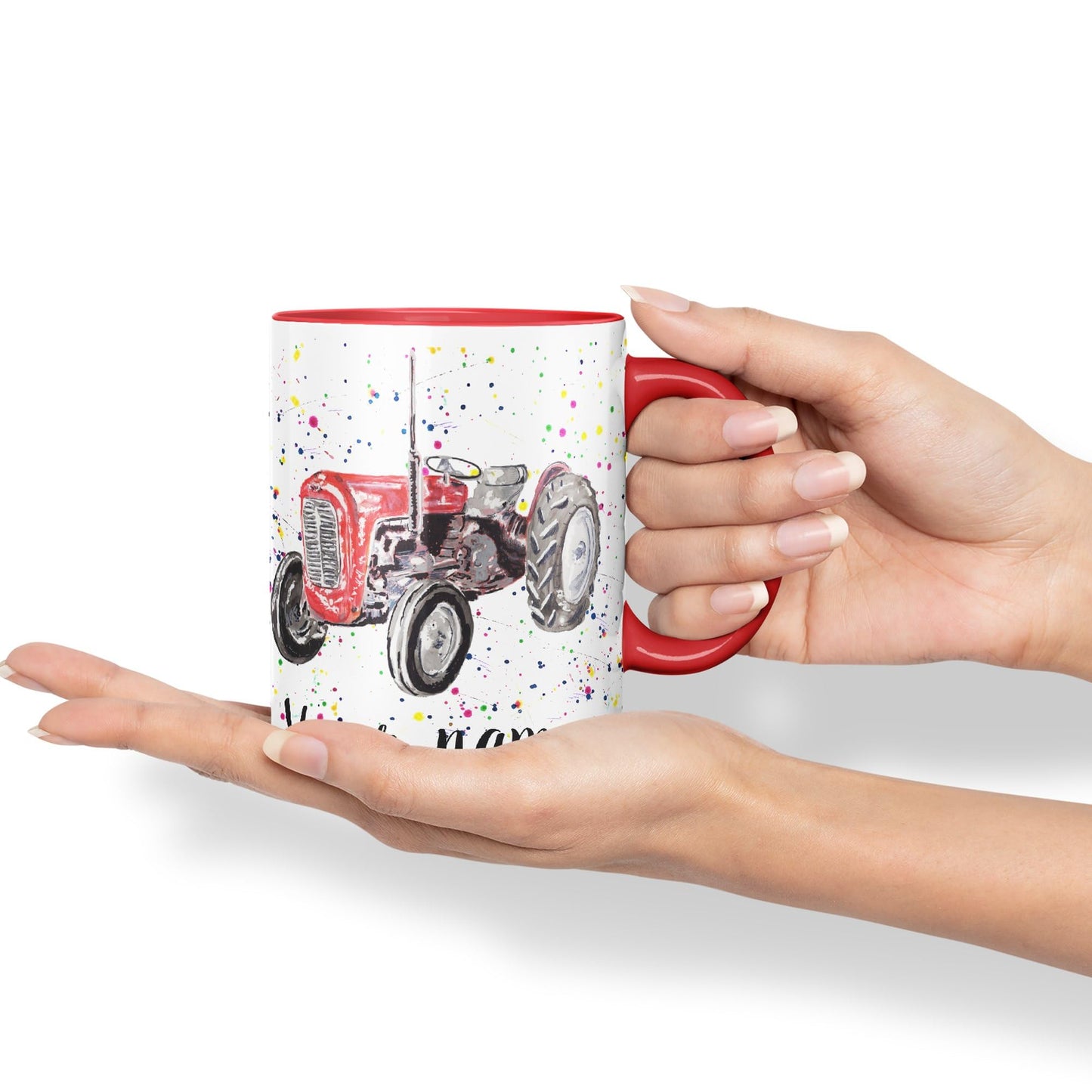 Vixar Personalised with Your Text Tractor Trucks Dump Truck Art Coloured Ceramic Mug Cup Gift 330ml 11oz Custom Work Office Tea Coffee