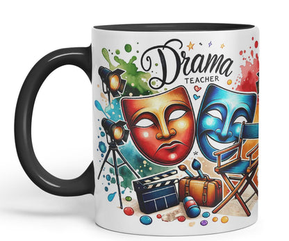 Vixar Drama Teacher Mug Thank You, End of School Gift Ceramic Coloured Mug Cup for Tea Coffee Hot Brew 330ml 11Oz Gift