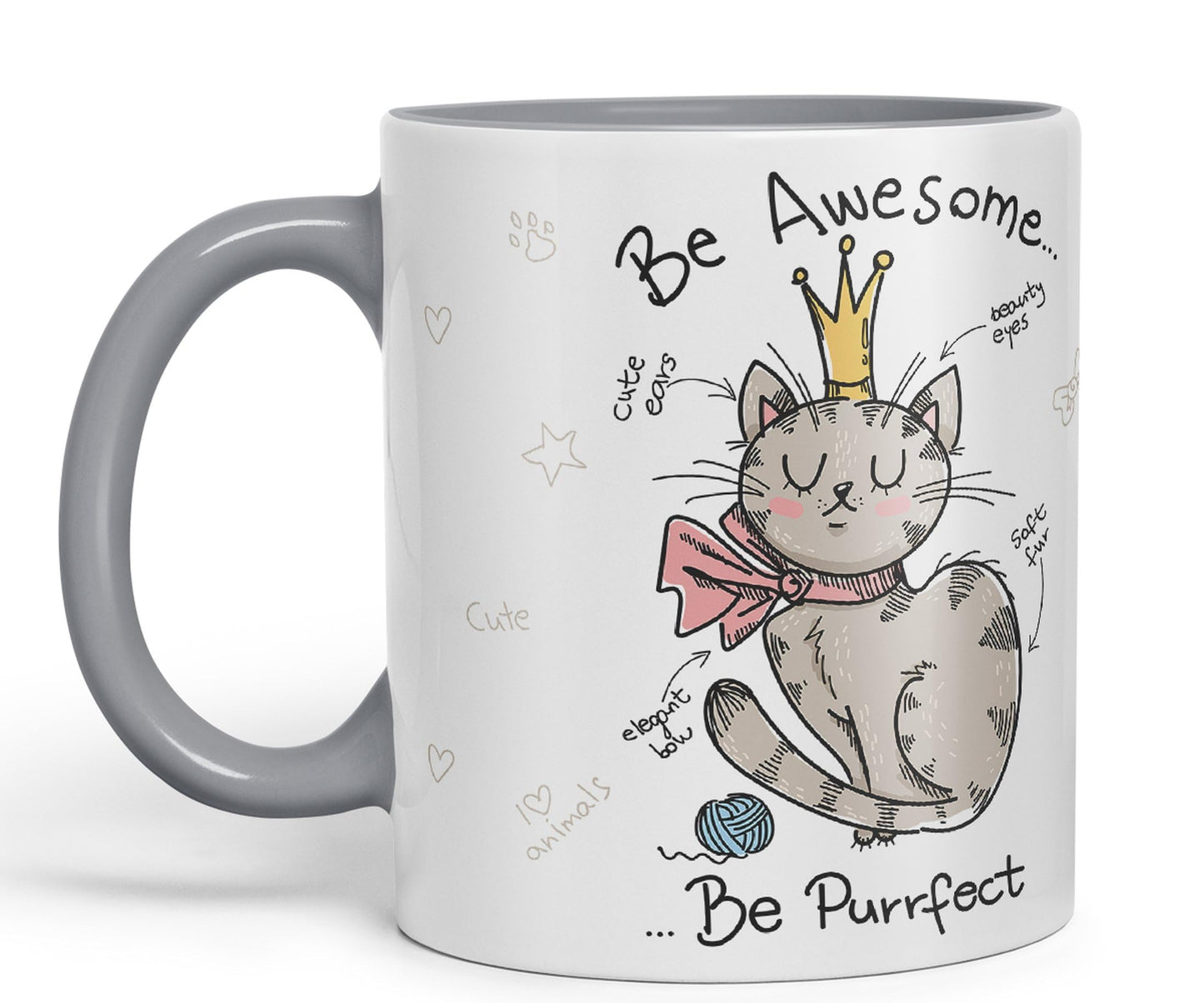 Vixar Be Awesome... Cat Ceramic Coloured Mug Cup Gift Tea Coffee Christmas Office Home Sarcastic Joke