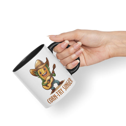 Corn-Try Singer Joke sarkasm Sarcastic Ceramic Coloured Mug Cup for Tea Coffee Hot Brew 330ml 11Oz Gift