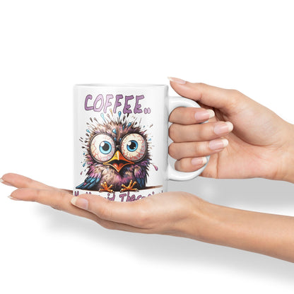 Coffee My Unpaid Therapist! Bird Joke sarkasm Sarcastic Ceramic Coloured Mug Cup for Tea Coffee Hot Brew 330ml 11Oz Gift