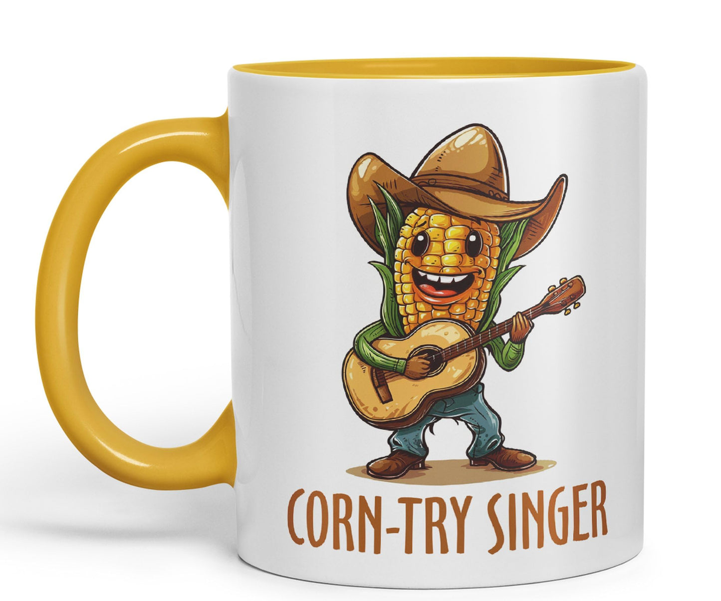 Corn-Try Singer Joke sarkasm Sarcastic Ceramic Coloured Mug Cup for Tea Coffee Hot Brew 330ml 11Oz Gift
