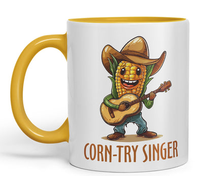 Corn-Try Singer Joke sarkasm Sarcastic Ceramic Coloured Mug Cup for Tea Coffee Hot Brew 330ml 11Oz Gift