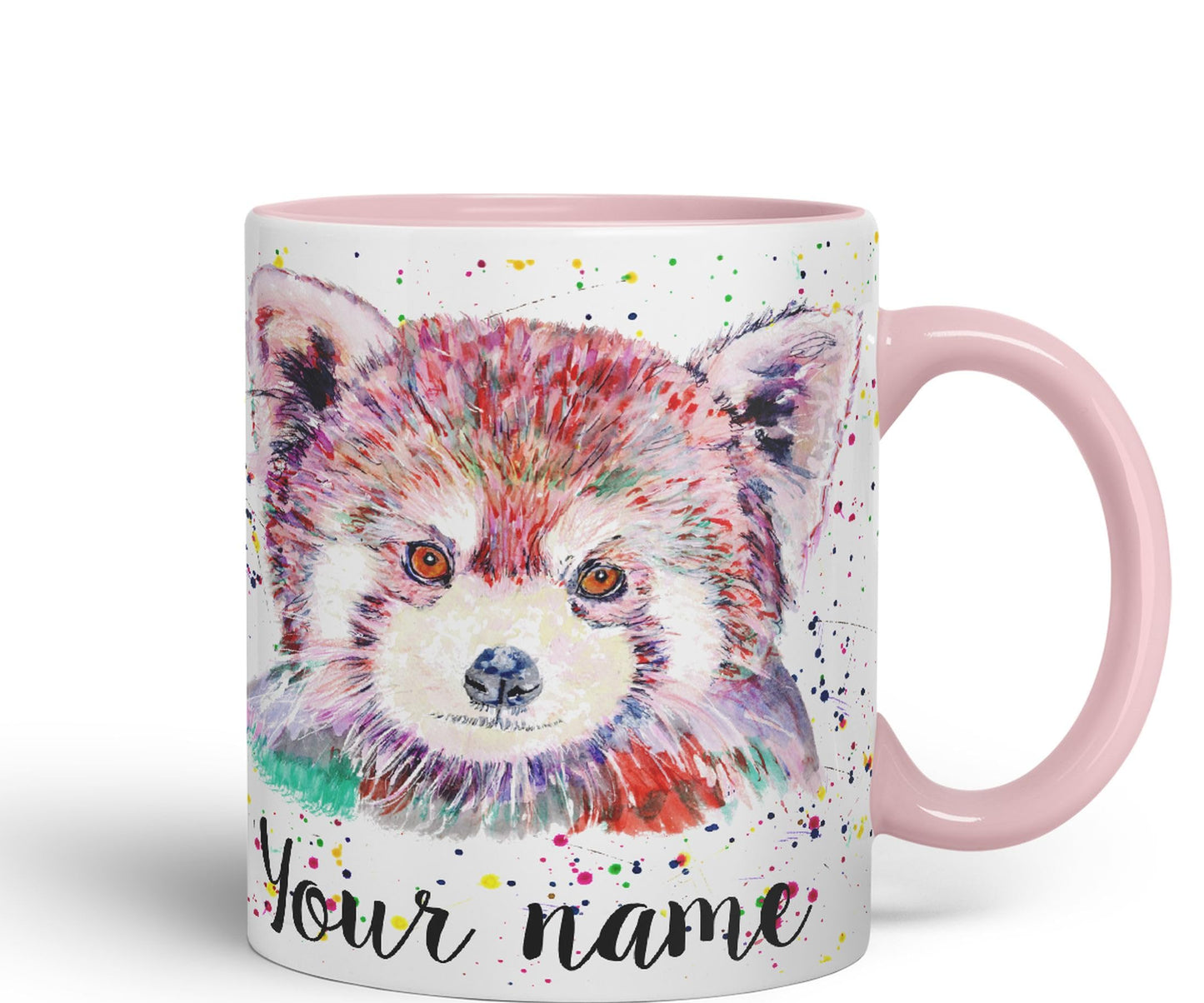 Vixar Personalised with Your Text Red Panda Animals Art Coloured Ceramic Mug Cup Gift 330ml 11oz Custom Work Office Tea Coffee