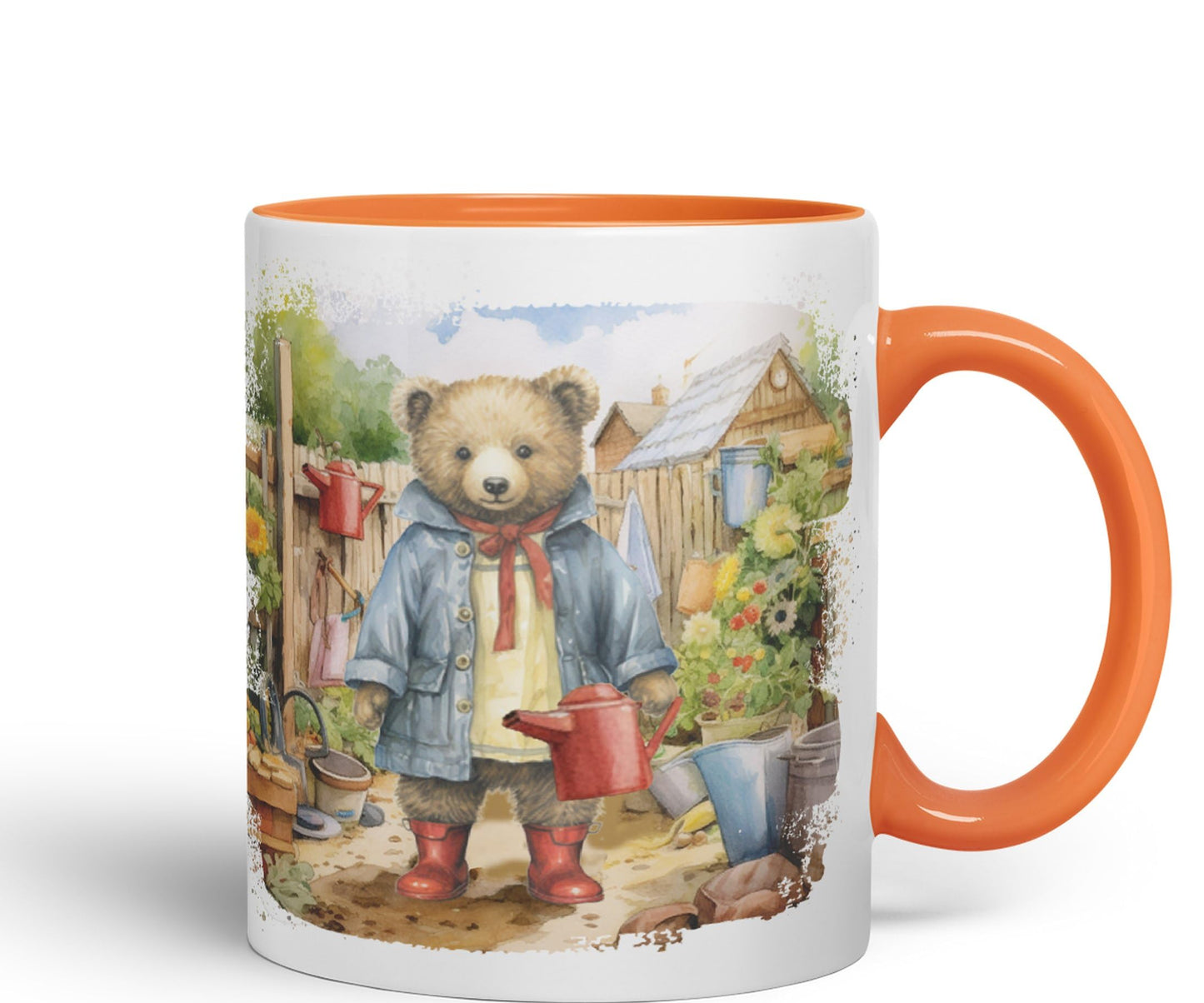 Vixar Teddy Bear Gardener Women Garden Ceramic Mug Coloured Mug Cup Gift Birthday Work Office Tea Coffee