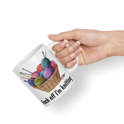 I'm Knitting f.. Off Joke Sarcastic Ceramic Coloured Mug Cup for Tea Coffee Hot Brew 330ml 11Oz