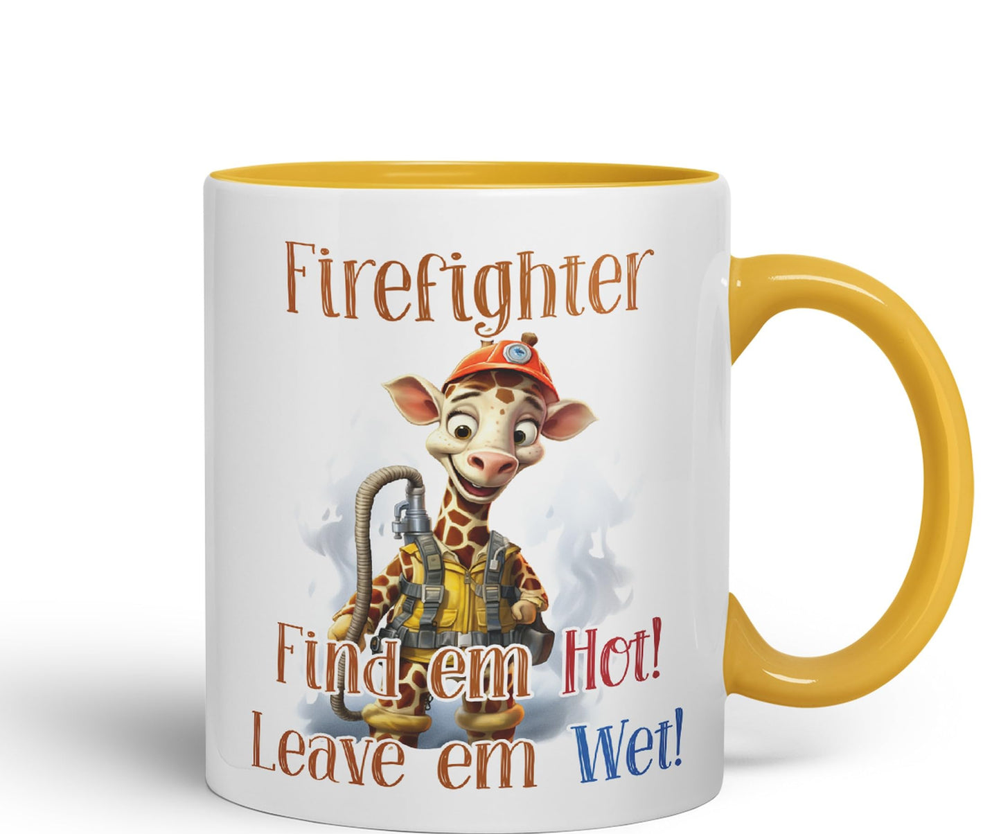 Firefighter Find em Hot! Leave em Wet! Joke sarkasm Sarcastic Ceramic Coloured Mug Cup for Tea Coffee Hot Brew 330ml 11Oz Gift