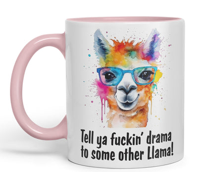 Tell ya fu.. Drama to Some Other Llama! Joke Sarcastic Ceramic Coloured Mug Cup for Tea Coffee Hot Brew 330ml 11Oz Joke