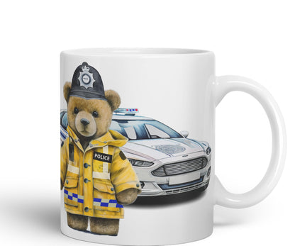 Vixar Teddy Bear Policeman Police Themed Ceramic Mug Coloured Mug Cup Gift Birthday Work Office Tea Coffee