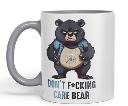 Vixar Don't F**g Care Bear Sarcastic Joke Ceramic Coloured Mug Cup for Tea Coffee Hot Brew 330ml 11Oz