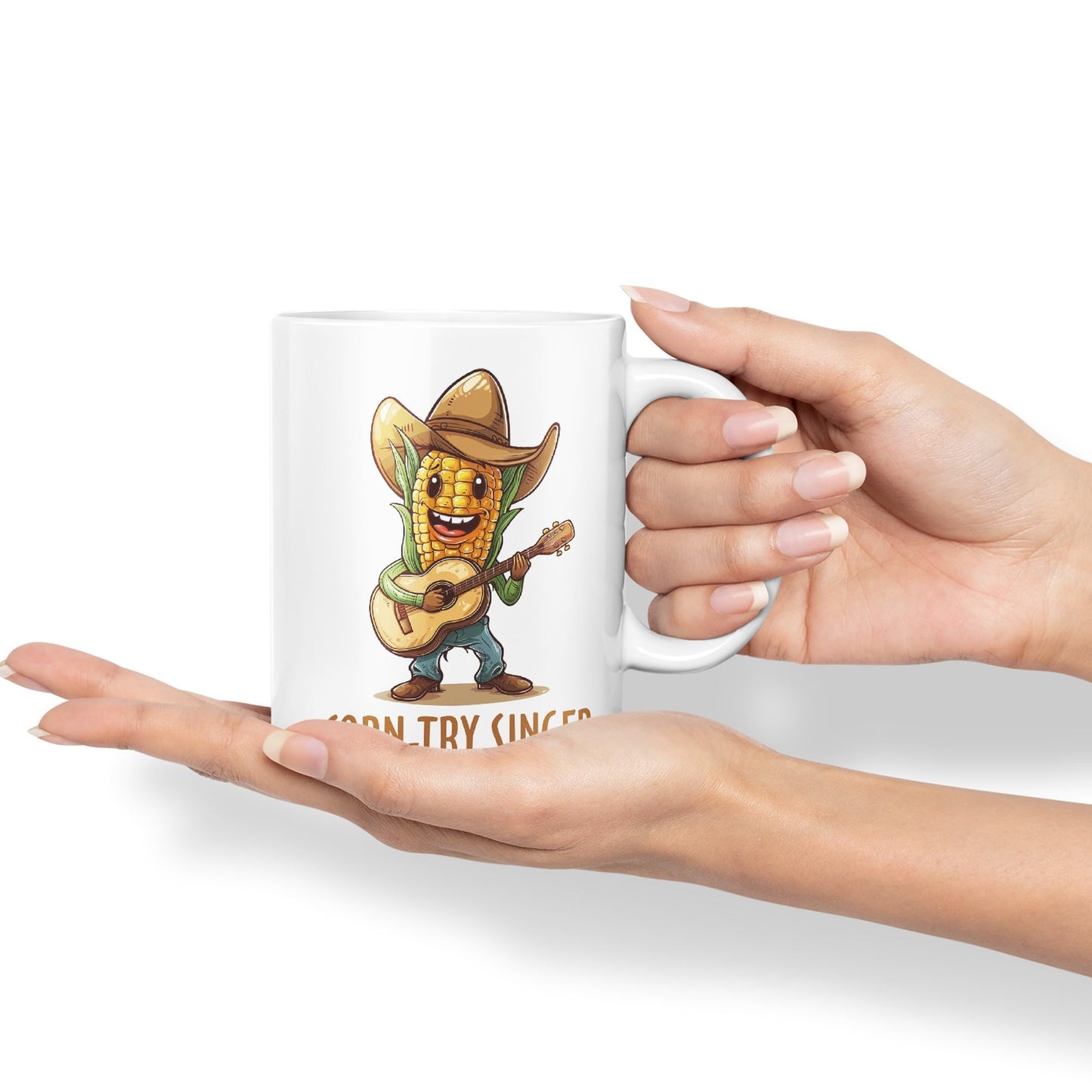 Corn-Try Singer Joke sarkasm Sarcastic Ceramic Coloured Mug Cup for Tea Coffee Hot Brew 330ml 11Oz Gift