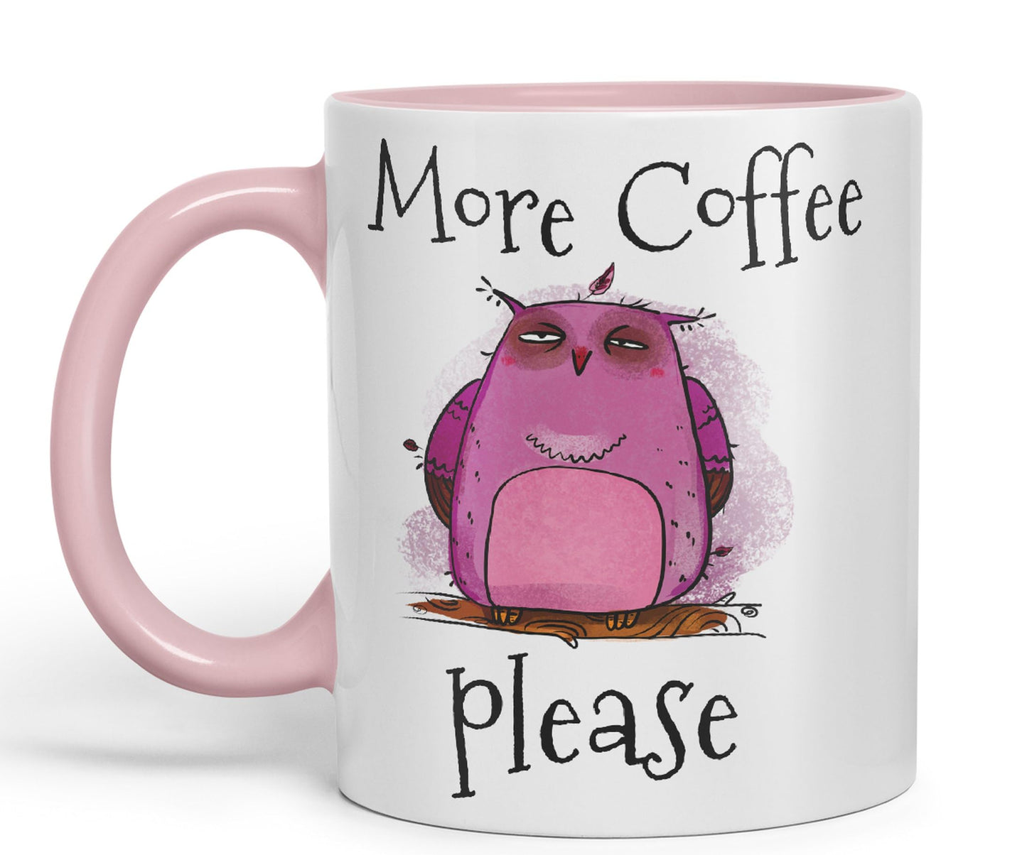 Vixar More Coffee Please owl Ceramic Coloured Mug Cup Gift Tea Coffee Christmas Office Home Joke Sarcastic