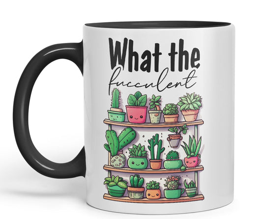 What The fucculent, Succulent Plant Joke Sarcastic Ceramic Coloured Mug Cup for Tea Coffee Hot Brew 330ml 11Oz Gift