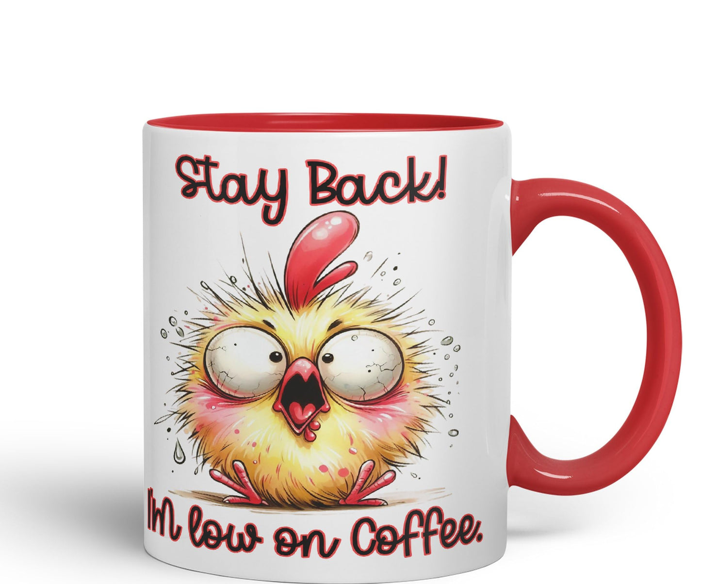 Stay Back! I'm Low on Coffee, Joke sarkasm Sarcastic Ceramic Coloured Mug Cup for Tea Coffee Hot Brew 330ml 11Oz Gift