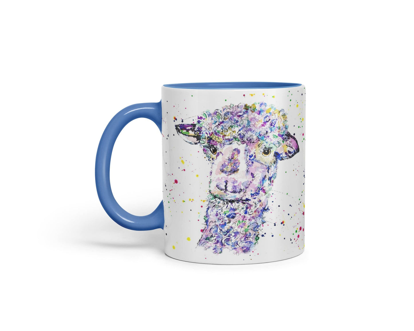 Vixar Llama lama Wildlife Farm Animals Watercolour Art Coloured Mug Cup Gift Birthday Work Office Tea Coffee