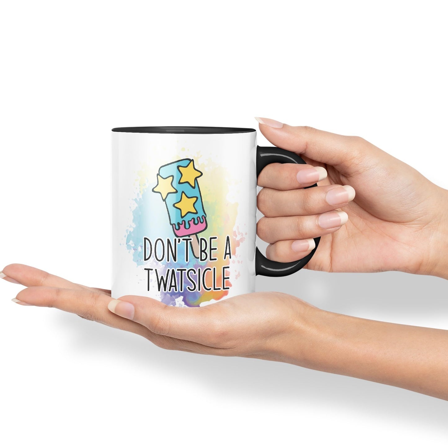 Don't be a Twatsicle Ice Sarcastic Joke Ceramic Coloured Mug Cup for Tea Coffee Hot Brew 330ml 11Oz