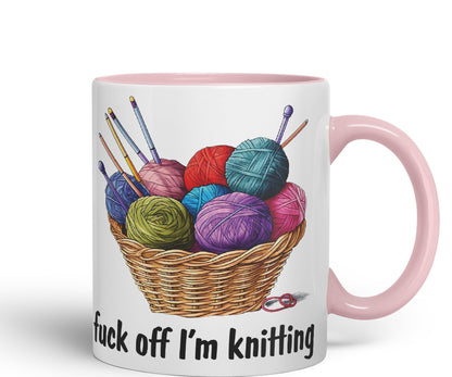 I'm Knitting f.. Off Joke Sarcastic Ceramic Coloured Mug Cup for Tea Coffee Hot Brew 330ml 11Oz