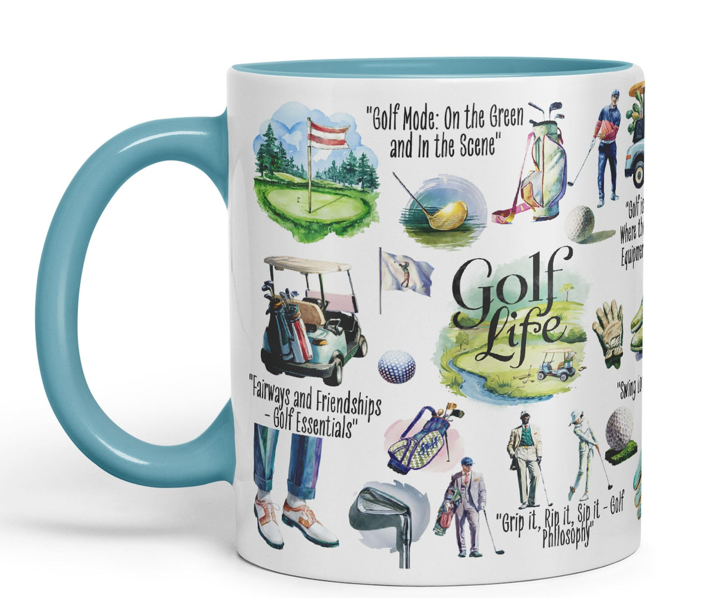 Golf Life Golfer Sport Joke sarkasm Sarcastic Ceramic Coloured Mug Cup for Tea Coffee Hot Brew 330ml 11Oz Gift