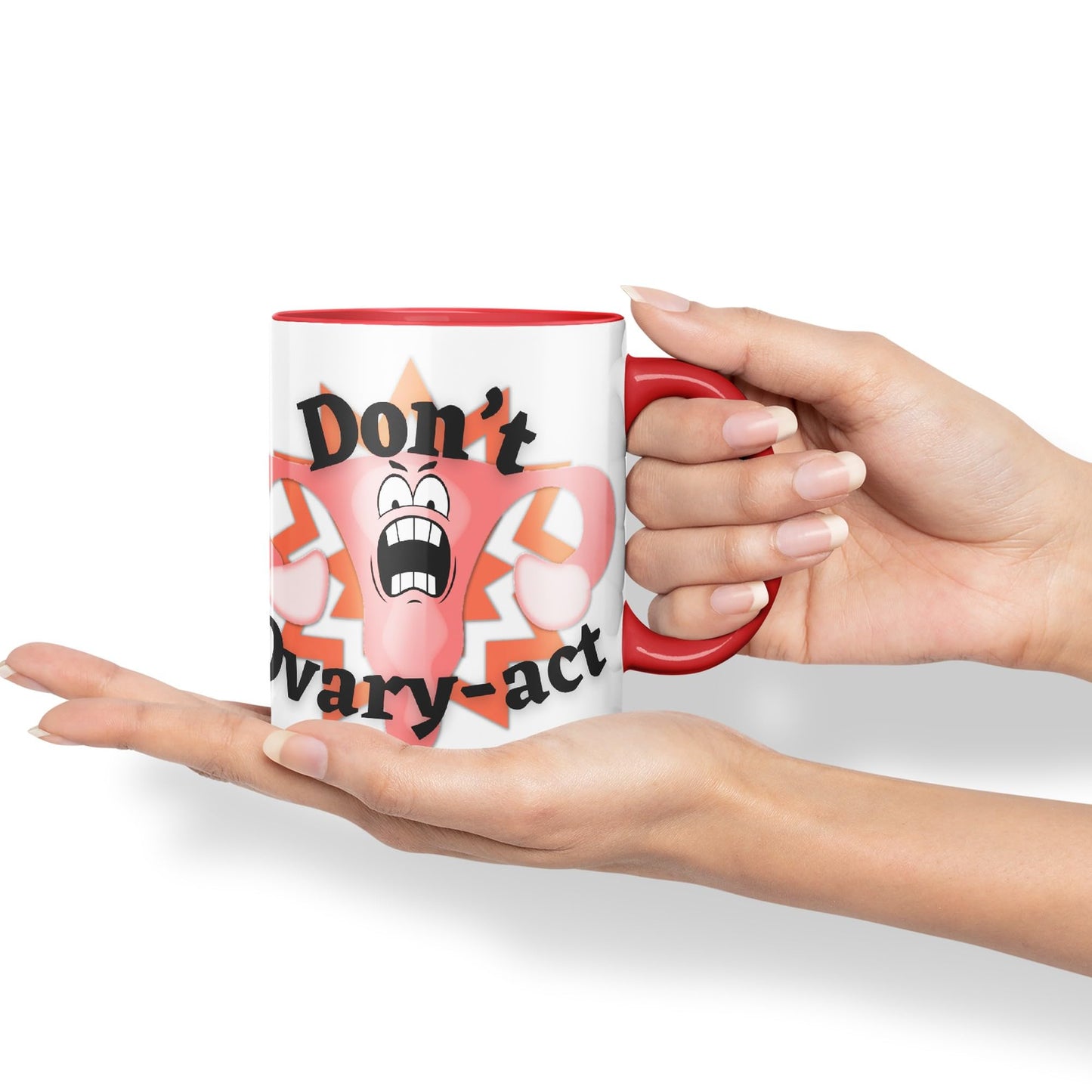 Vixar Anatomy Pun Humor Don't Ovary-act Coloured Ceramic 330 ml Mug Cup Gift Birthday Work Office Tea Coffee