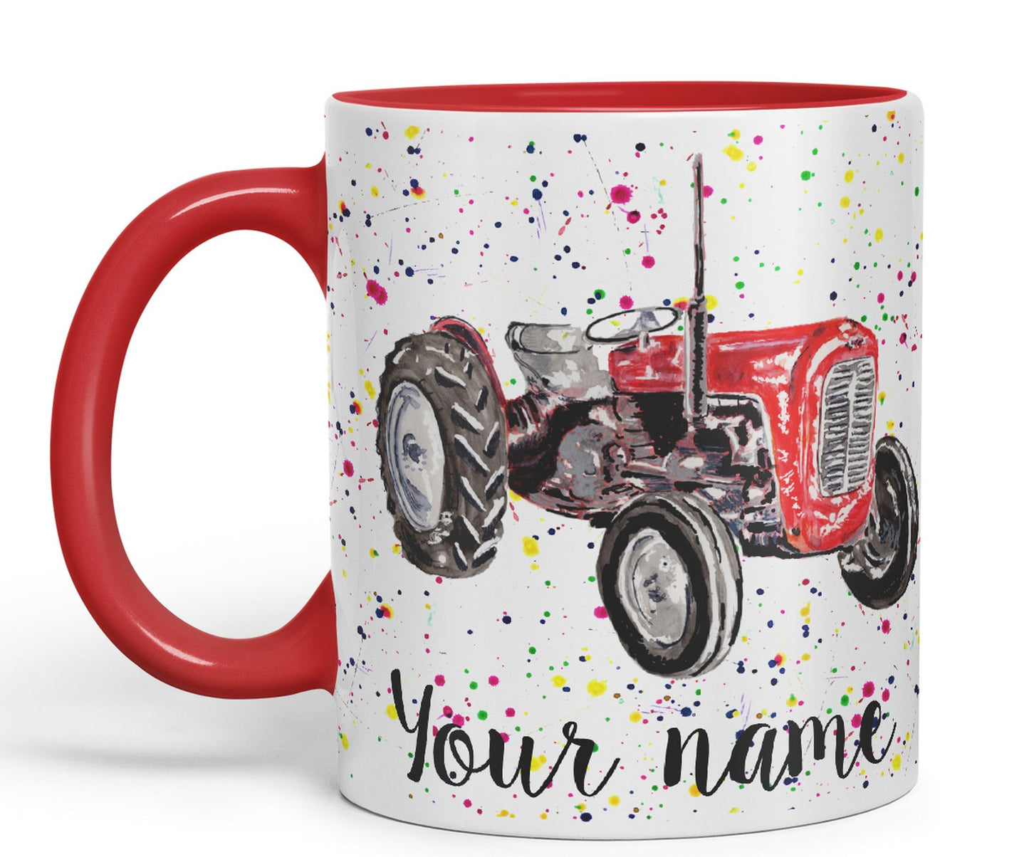 Vixar Personalised with Your Text Tractor Trucks Dump Truck Art Coloured Ceramic Mug Cup Gift 330ml 11oz Custom Work Office Tea Coffee