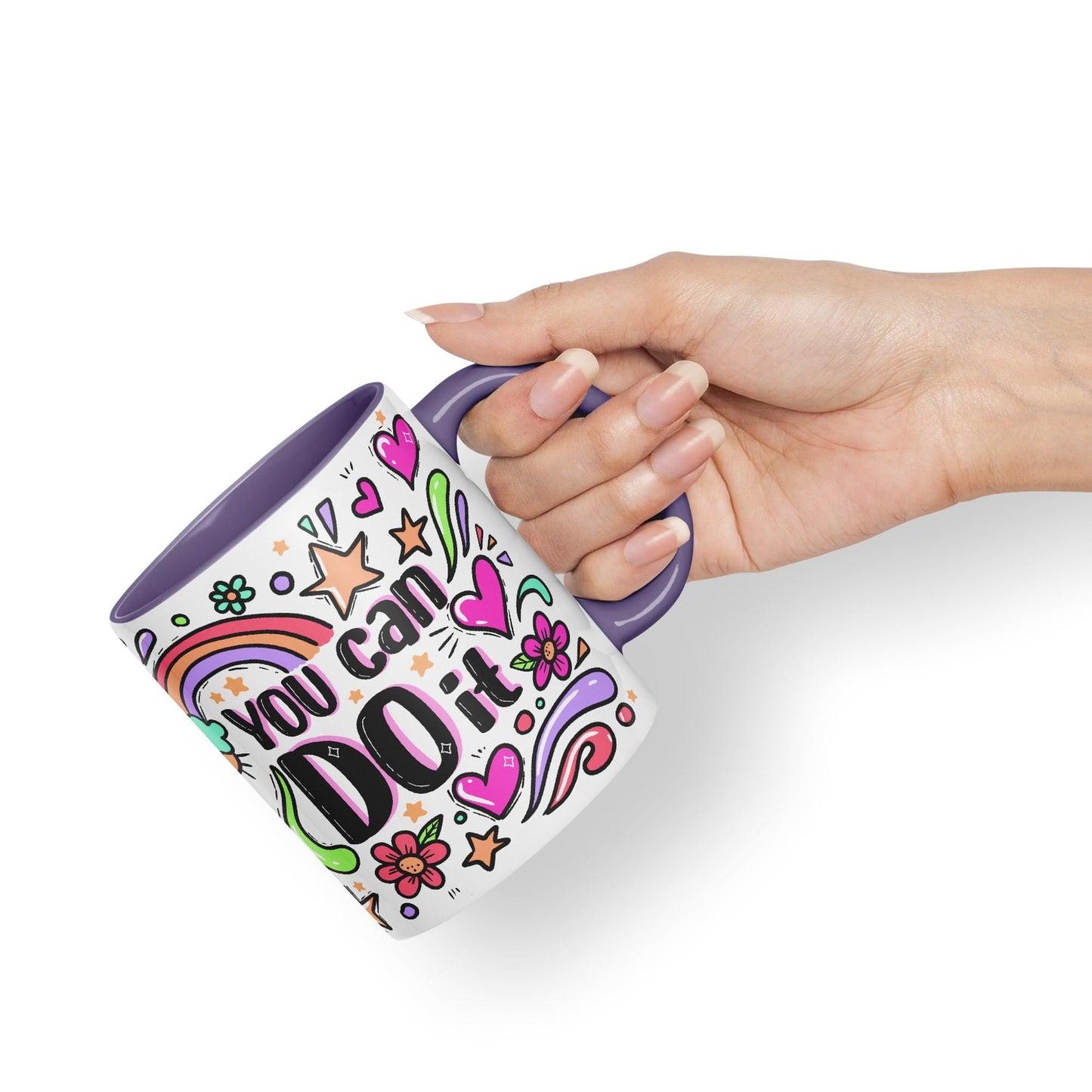Vixar You Can Do It Motivation Gift Presents Coloured Ceramic Mug Cup Gift 330ml 11oz Work Office Tea Coffee