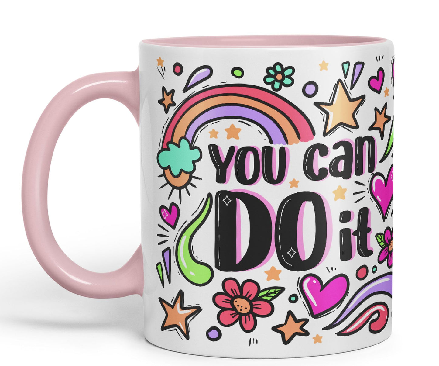 Vixar You Can Do It Motivation Gift Presents Coloured Ceramic Mug Cup Gift 330ml 11oz Work Office Tea Coffee