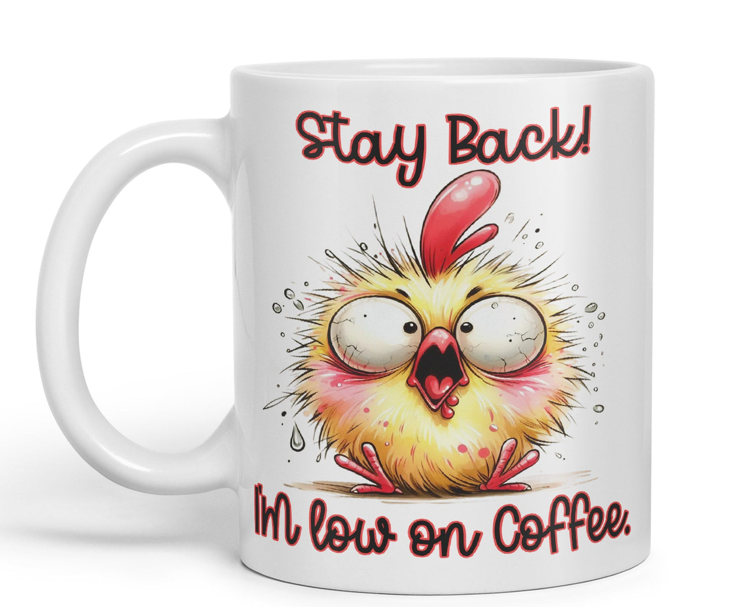 Stay Back! I'm Low on Coffee, Joke sarkasm Sarcastic Ceramic Coloured Mug Cup for Tea Coffee Hot Brew 330ml 11Oz Gift