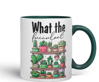 What The fucculent, Succulent Plant Joke Sarcastic Ceramic Coloured Mug Cup for Tea Coffee Hot Brew 330ml 11Oz Gift