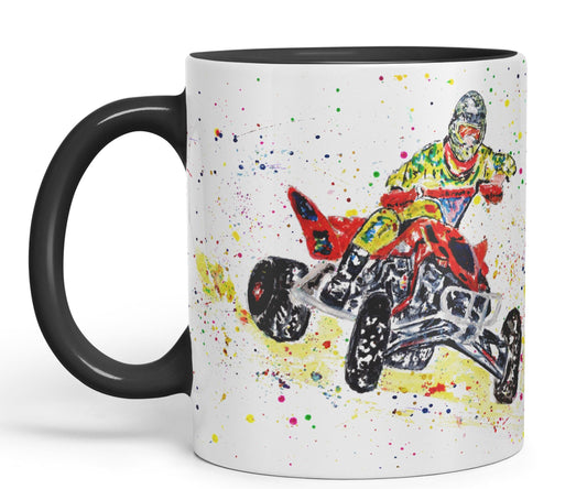 Vixar Motor Quad Bike Motocross Watercolour Art Coloured creamic 330 ml Mug Cup Gift Birthday Work Office Tea Coffee