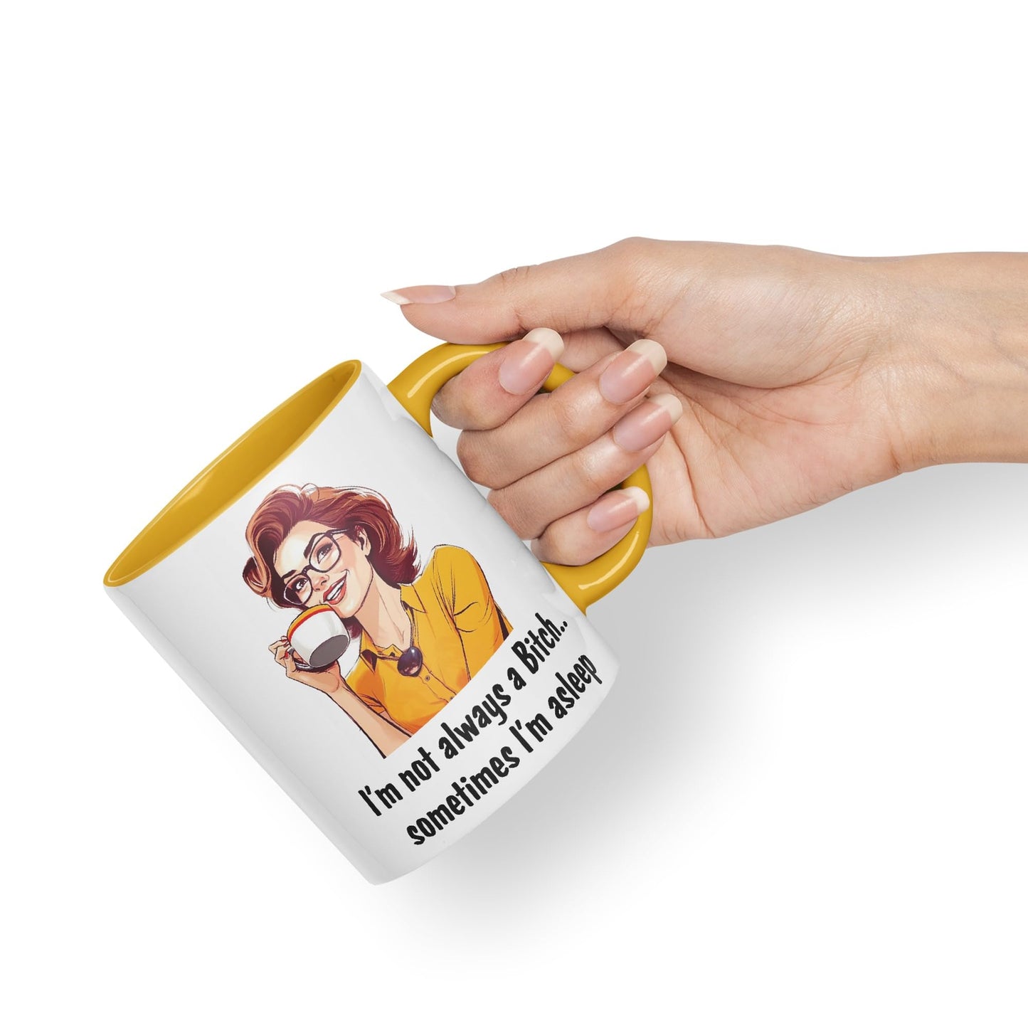 I'm not Always a Bitch.. Sometimes I'm Asleep Sarcastic Joke Ceramic Coloured Mug Cup for Tea Coffee Hot Brew 330ml 11 Oz