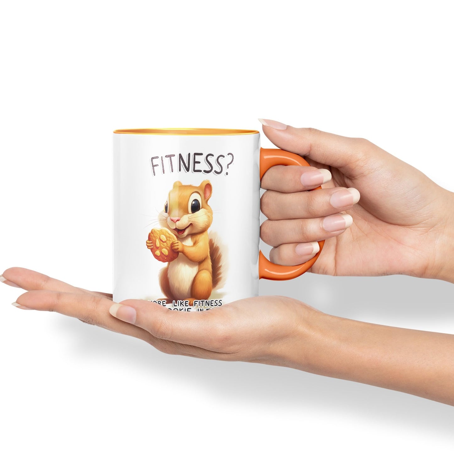 Fitness? More Like Fitness Whole Cookie in My Mouth Joke sarkasm Sarcastic Ceramic Coloured Mug Cup for Tea Coffee Hot Brew 330ml 11Oz Gift