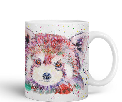 Vixar Red Panda Animals Watercolour Art Coloured Ceramic 330 ml Mug Cup Gift Birthday Work Office Tea Coffee