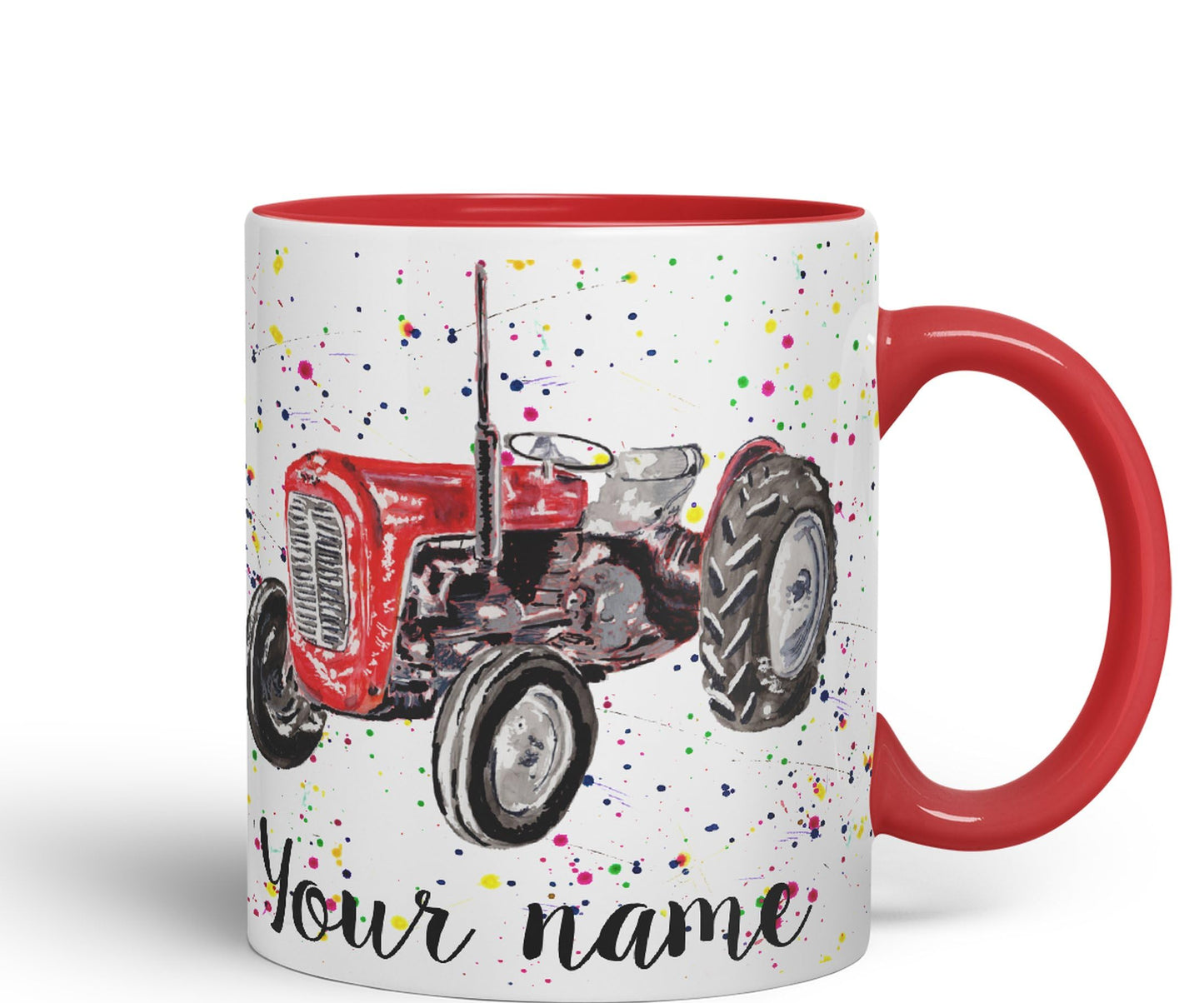 Vixar Personalised with Your Text Tractor Trucks Dump Truck Art Coloured Ceramic Mug Cup Gift 330ml 11oz Custom Work Office Tea Coffee