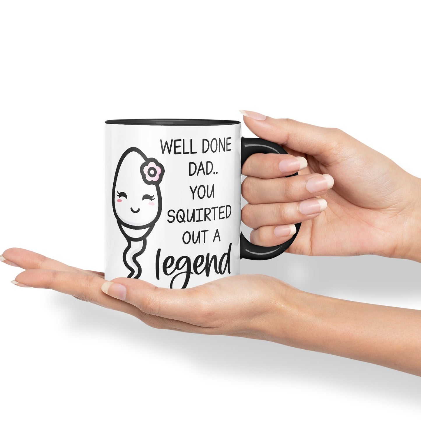 Vixar Dads Little Girl Fathers Day Well Done Dad Ceramic Coloured Mug Cup Gift Tea Coffee Christmas Office Home Joke Sarcastic