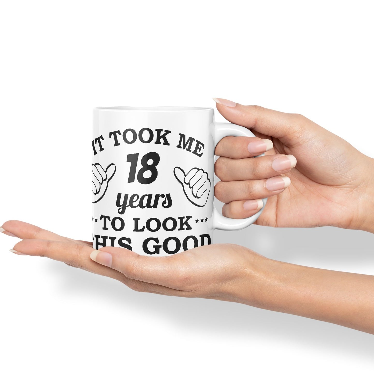 Vixar It Took me 18 Years to Look This Good Happy Birthday Ceramic Coloured Mug Cup Gift Coffee Tea