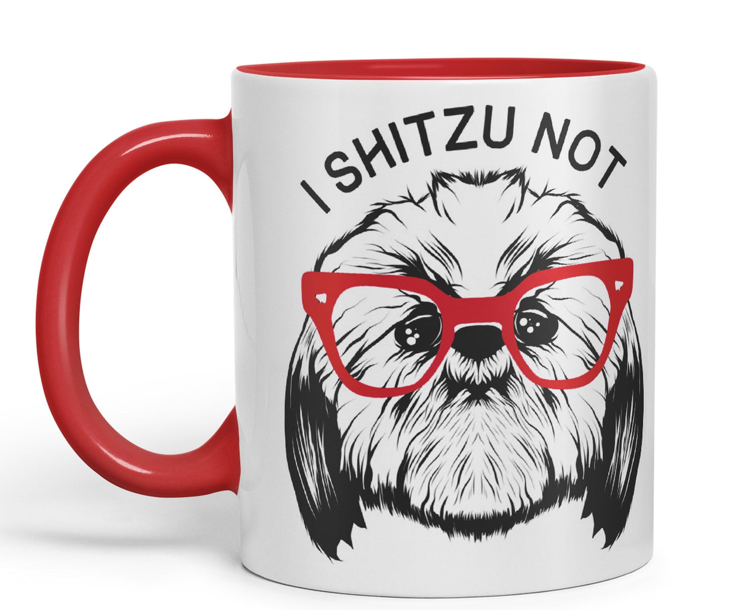Vixar I Shitzu Not Great for Dog Lovers Funny Ceramic 330 ml Coloured Mug Cup Gift Tea Coffee Christmas Office Home Joke