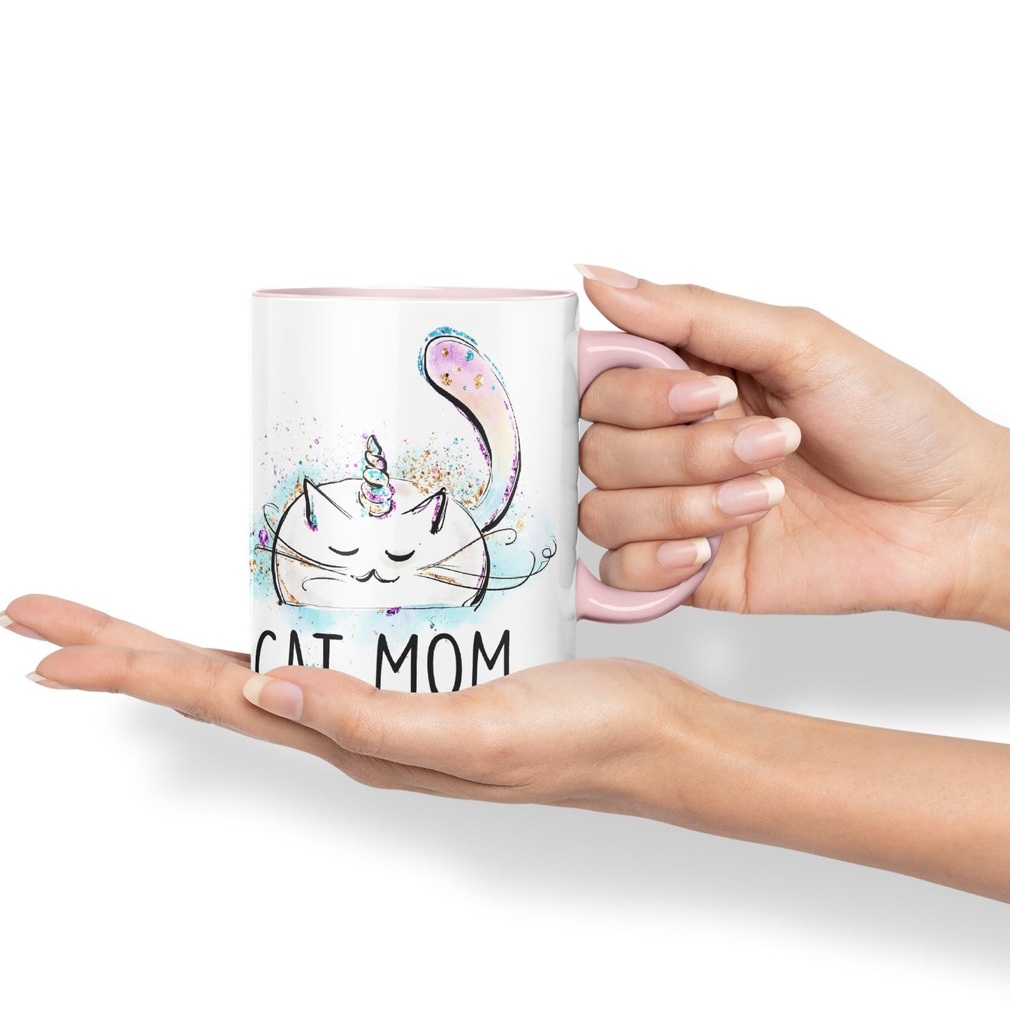 Vixar Cat Mum Unicorn Kitten Ceramic 330 ml Coloured Mug Cup Gift Tea Coffee Christmas Office Home